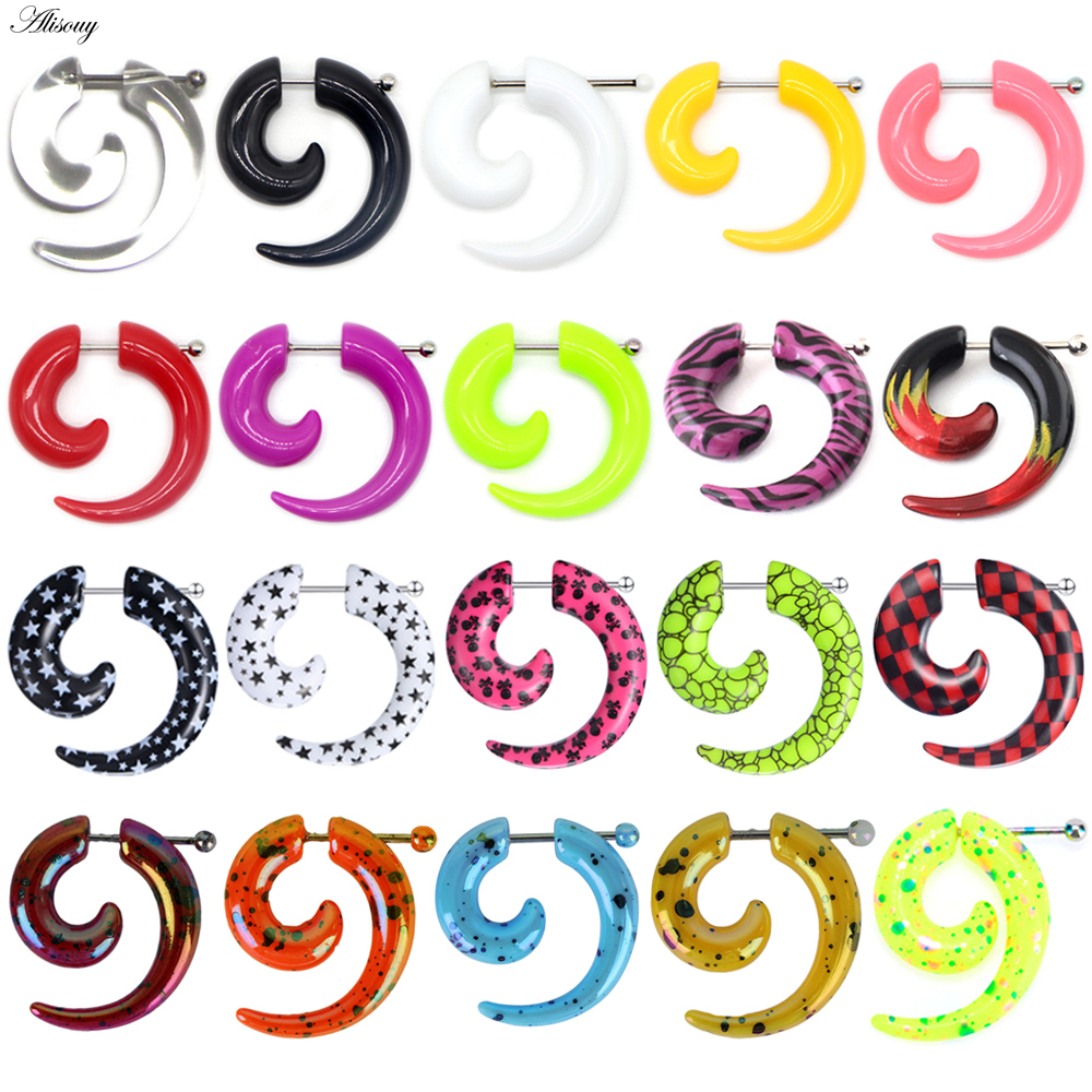 Body Jewelry Hot - 2pcs Hot Acrylic Cheater Fake Spiral