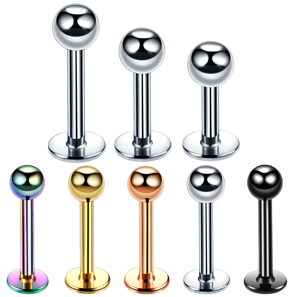 Flat Back Labret Stud - H-S Lot 1Piece Surgical Steel Assorted