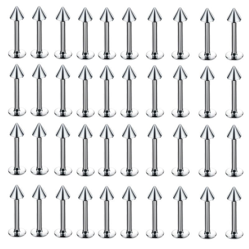 Flat Back Labret Stud - 40PC Surgical Steel Body Piercing Jewelry