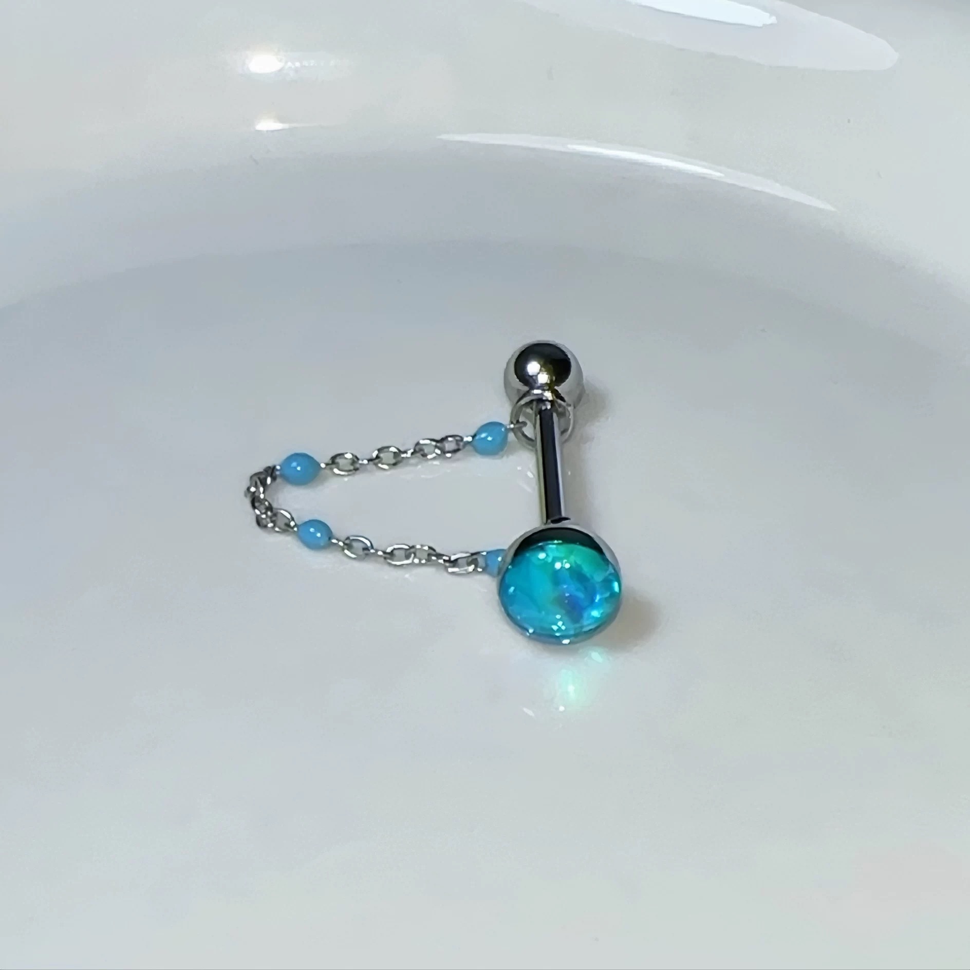 1Pc High-Quality Trendy Blue G - Qualiti Body Jewelry ulasan dan harga