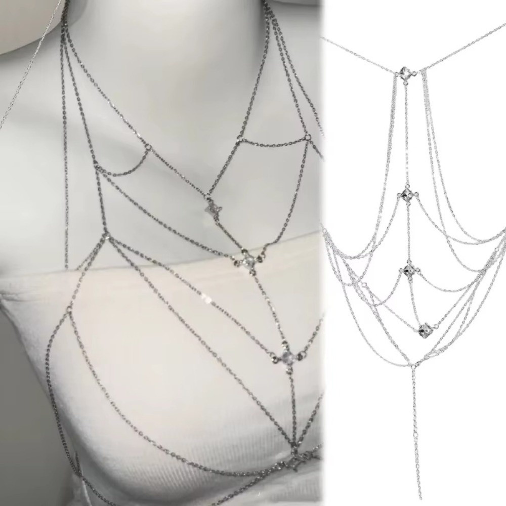 Glitter Rhinestone Bust Chain  - Body Jewelry Rhinestone ulasan dan harga