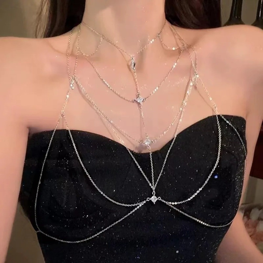 Glitter Rhinestone Bust Chain  - Body Jewelry Rhinestone ulasan dan harga