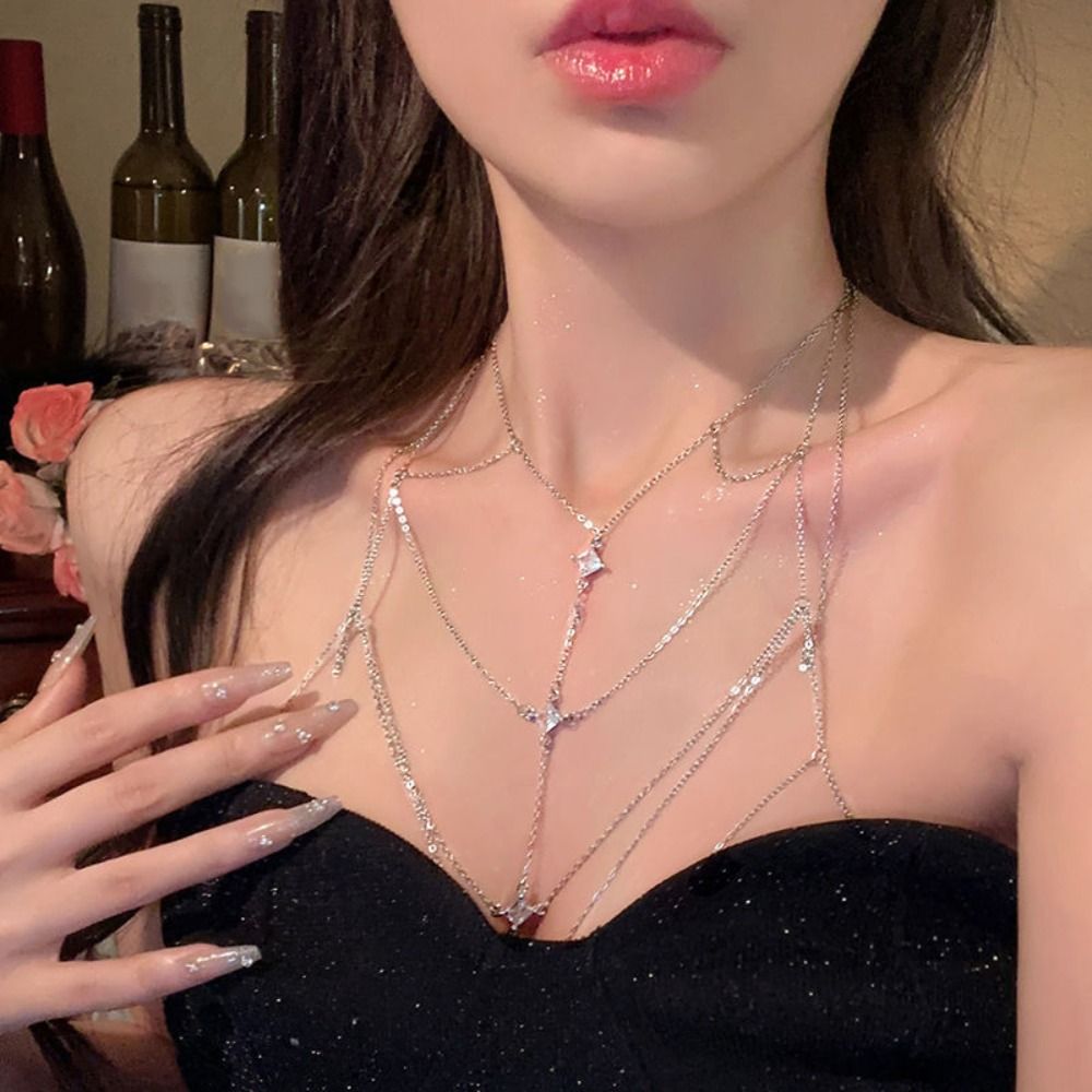 Glitter Rhinestone Bust Chain  - Body Jewelry Rhinestone ulasan dan harga