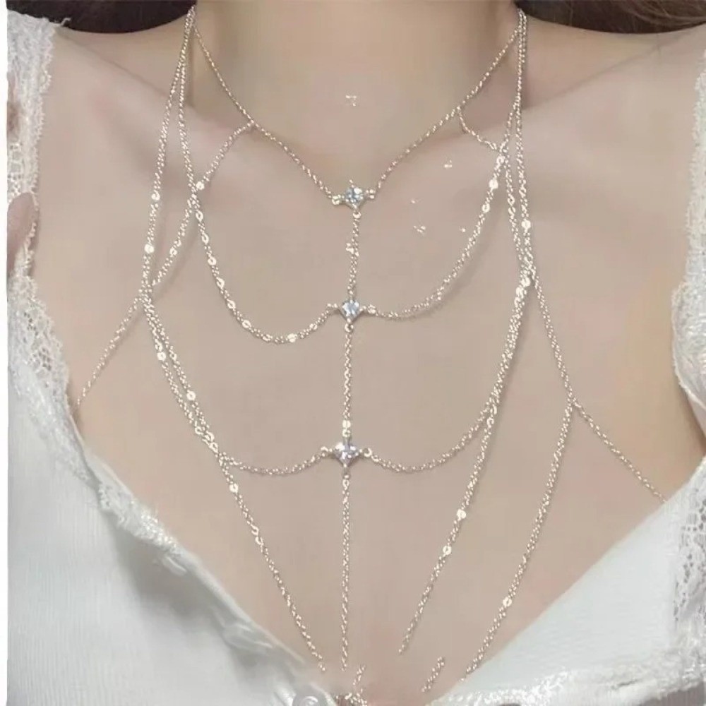 Glitter Rhinestone Bust Chain  - Body Jewelry Rhinestone ulasan dan harga