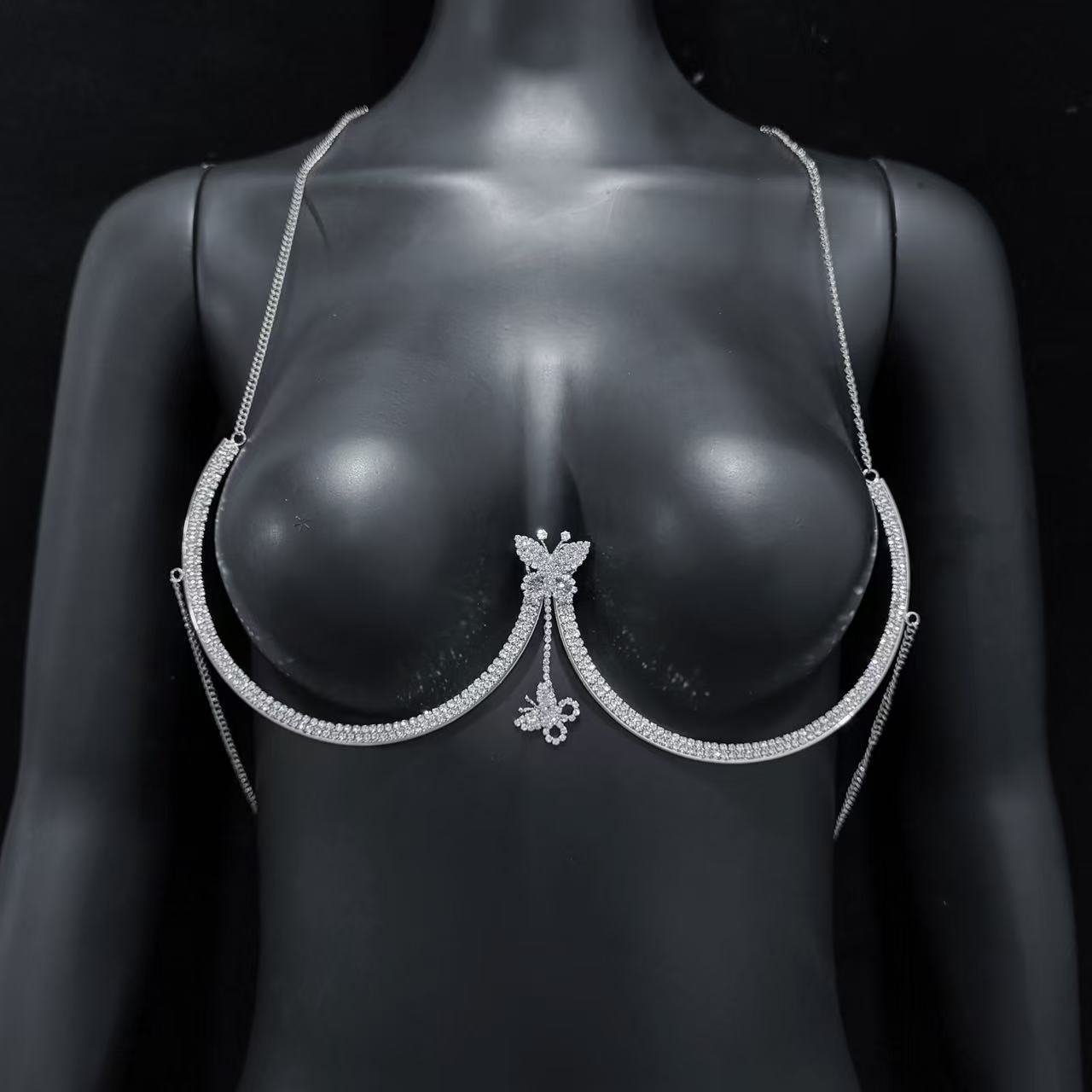 New curved full diamond butter - Body Jewelry Rhinestone ulasan dan harga