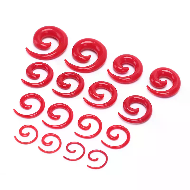 16PCS /set Spiral Taper Flesh  - Qualiti Body Jewelry ulasan dan harga