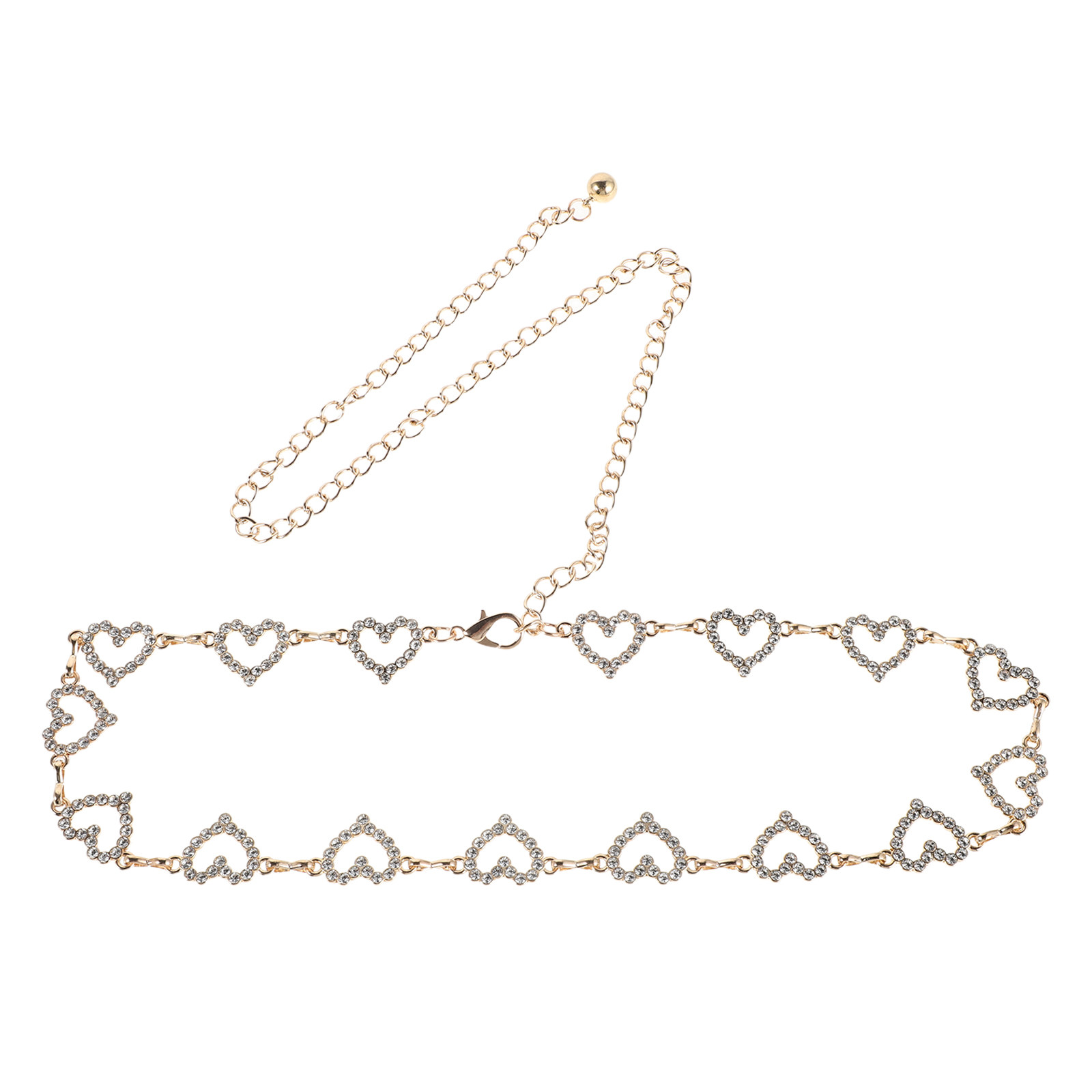 Women Heart Rhinestone Waist C - Body Jewelry Rhinestone ulasan dan harga