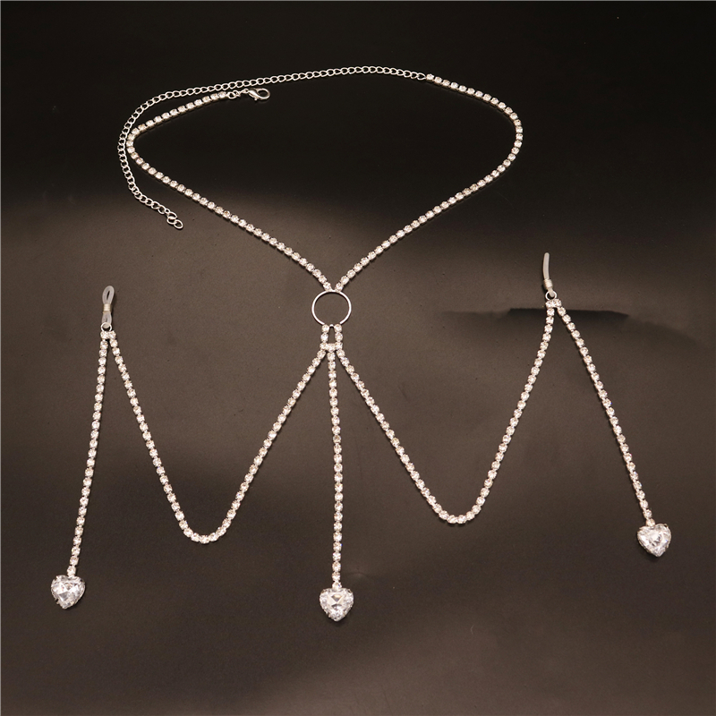 2023 New Fashion White Heart N - Body Jewelry Rhinestone ulasan dan harga