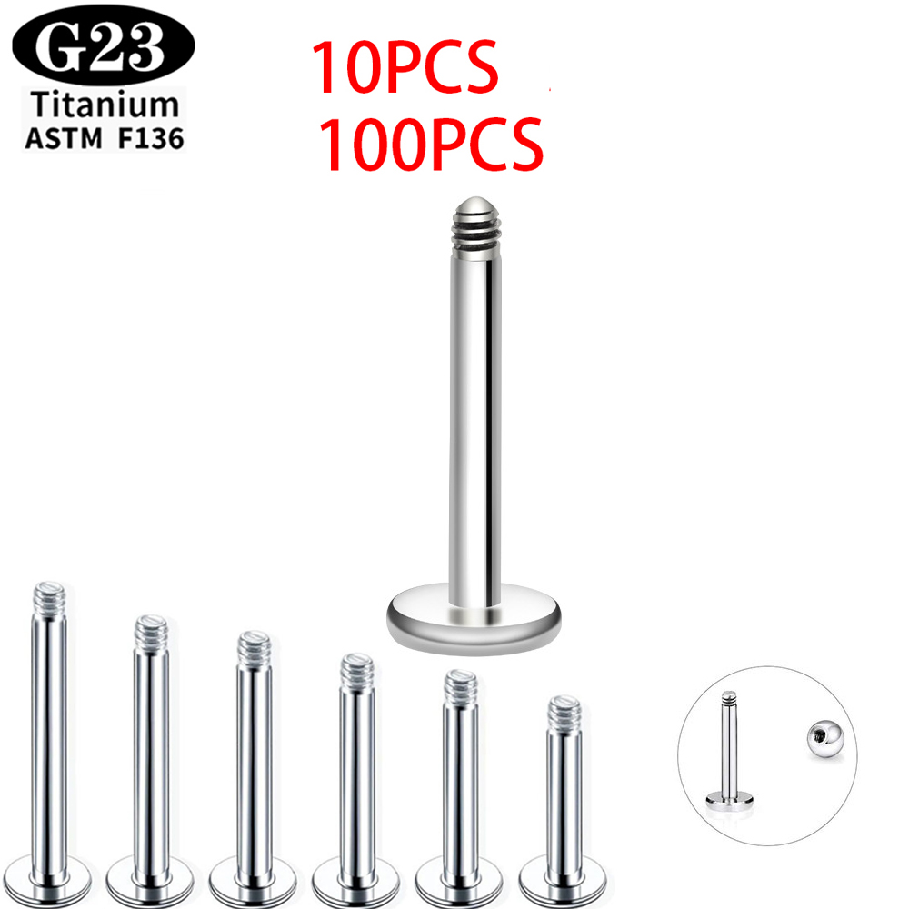 10/100PCS ASTM F136  G23 Titan - Flat Back Labret Stud ulasan dan harga