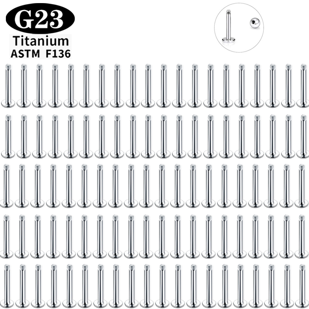 10/100PCS ASTM F136  G23 Titan - Flat Back Labret Stud ulasan dan harga
