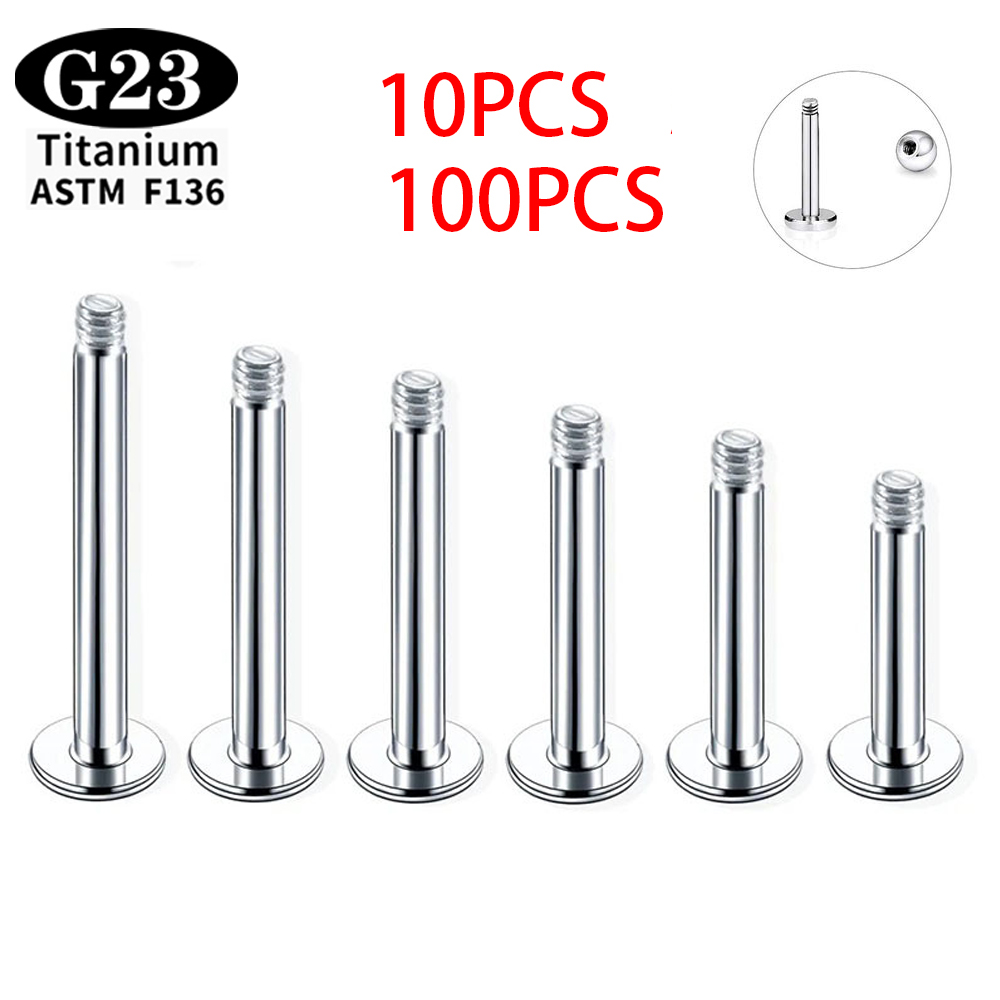 10/100PCS ASTM F136  G23 Titan - Flat Back Labret Stud ulasan dan harga