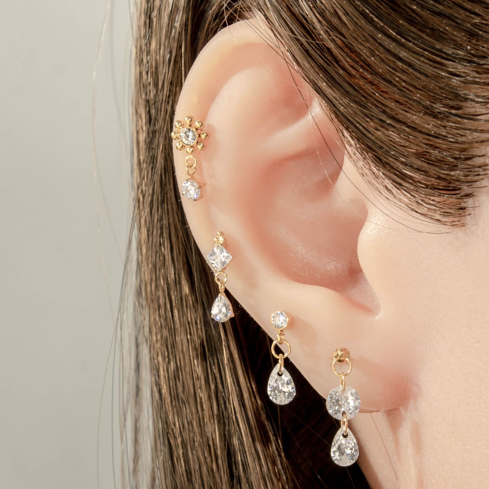 1PC G23 Titanium Stud Earrings - Flat Back Labret Stud ulasan dan harga