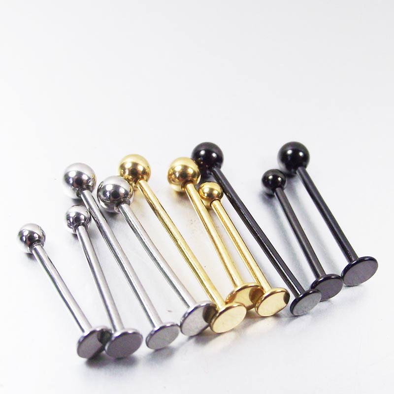 2 Pieces 316L Surgical Steel T - Flat Back Labret Stud ulasan dan harga
