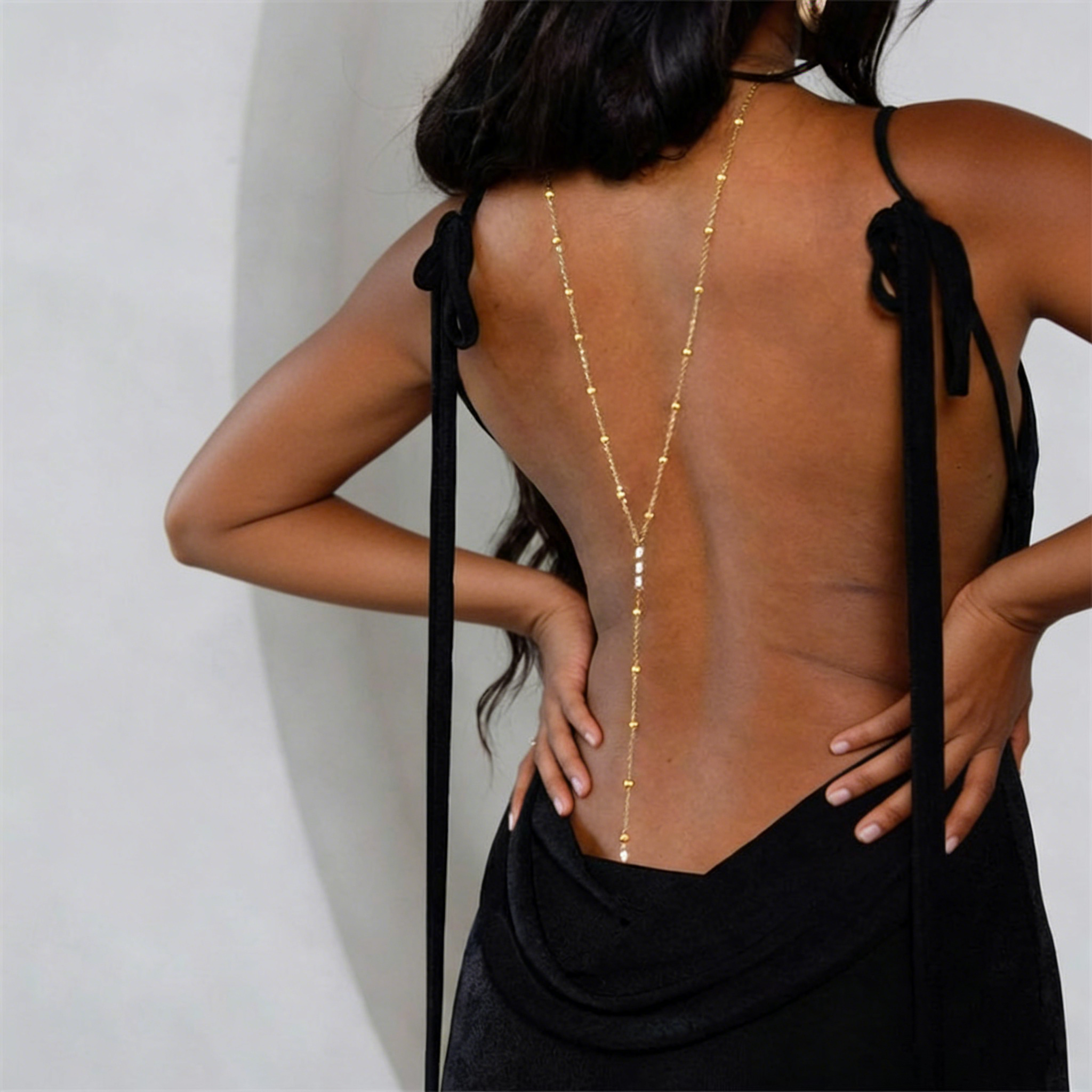 Retro Long Link Chain Women's  - Body Jewelry Rhinestone ulasan dan harga