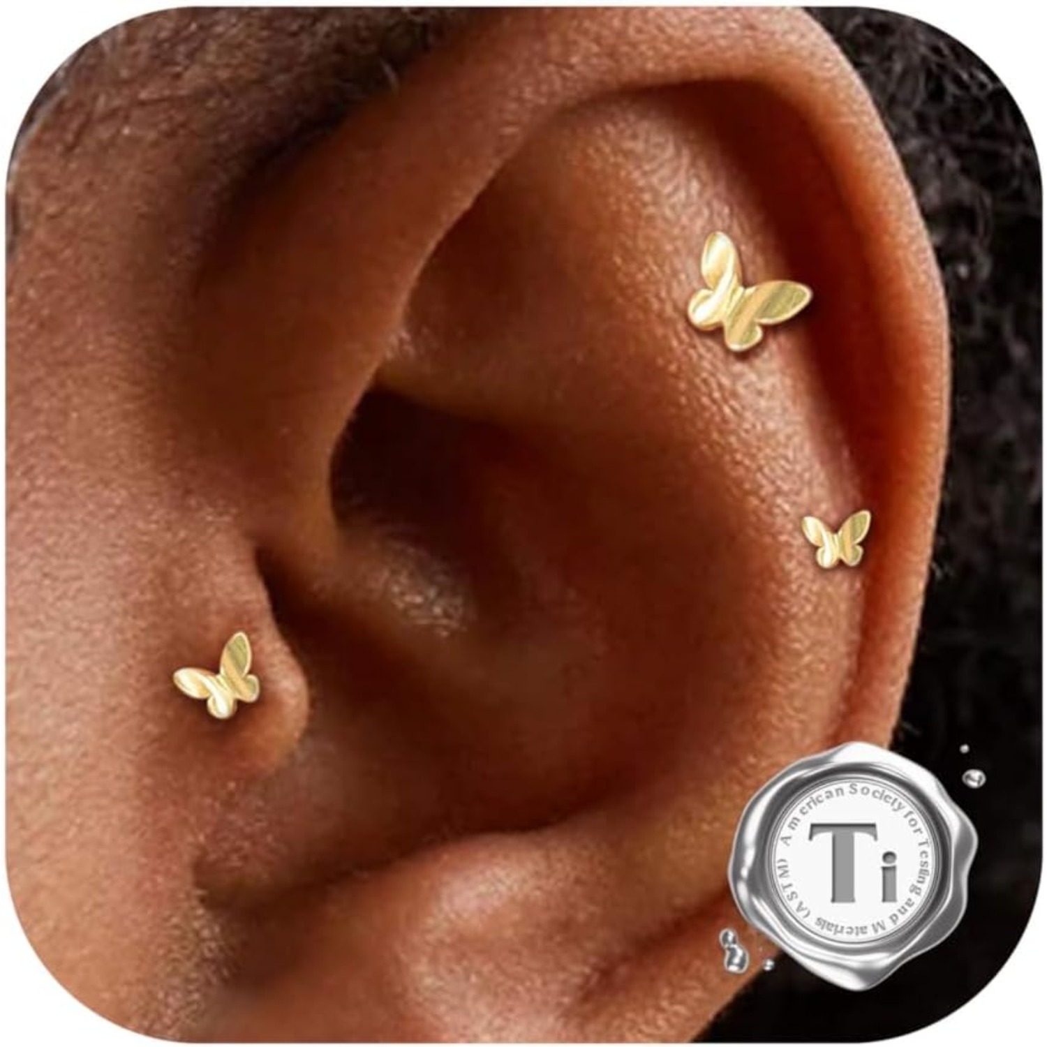 Bobisty 3PCS 16G Helix Piercin - Flat Back Labret Stud ulasan dan harga