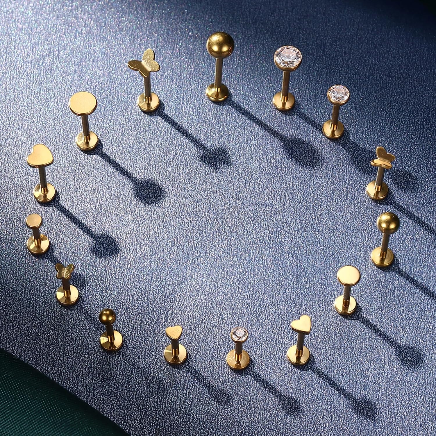Bobisty 3PCS 16G Helix Piercin - Flat Back Labret Stud ulasan dan harga