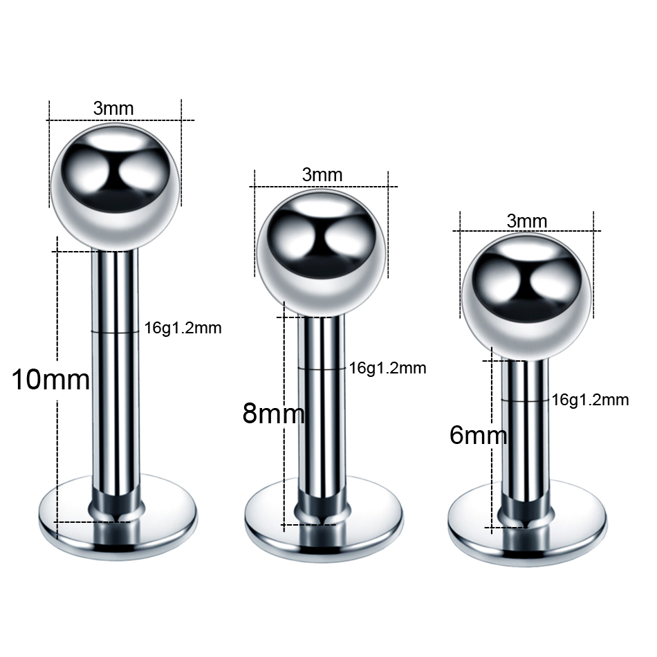 H-S Lot 1Piece Surgical Steel  - Flat Back Labret Stud ulasan dan harga