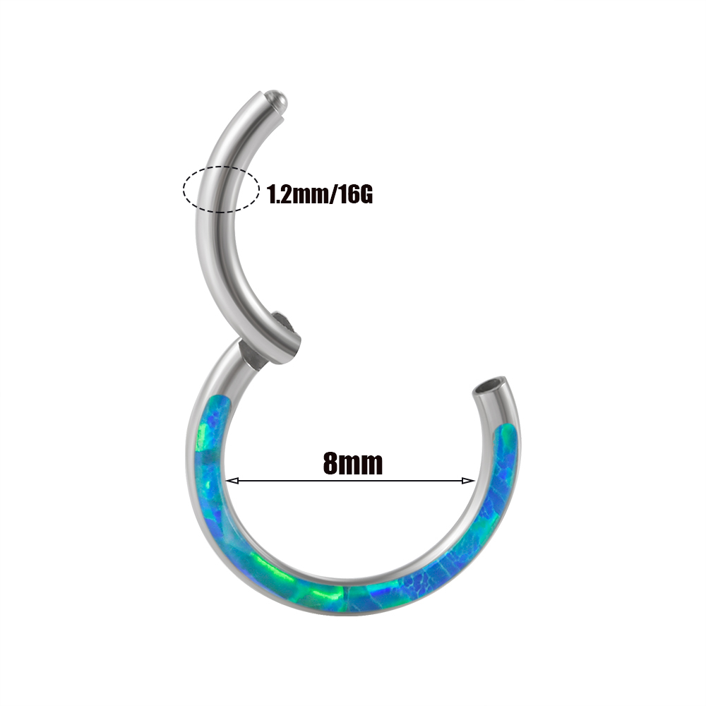 1PC Surgical Steel Opal Hinged - Qualiti Body Jewelry ulasan dan harga