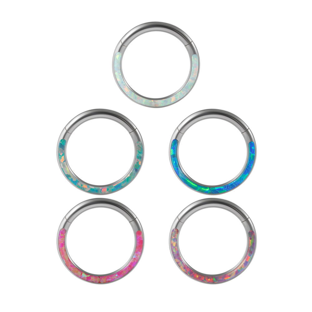 1PC Surgical Steel Opal Hinged - Qualiti Body Jewelry ulasan dan harga