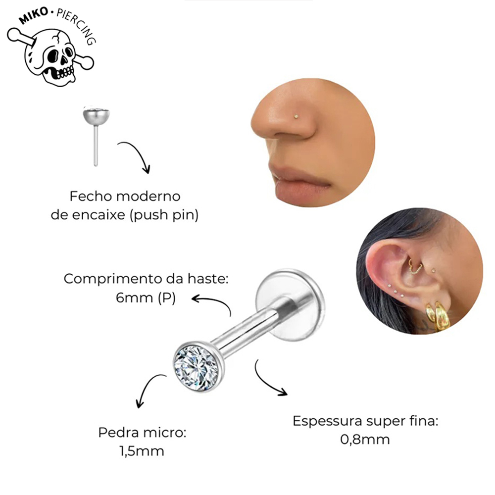 10pcs G23 Titanium 20/18/16g P - Flat Back Labret Stud ulasan dan harga
