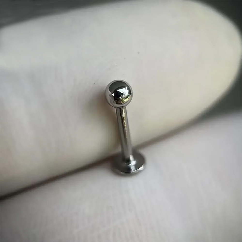 10pcs G23 Titanium 20/18/16g P - Flat Back Labret Stud ulasan dan harga