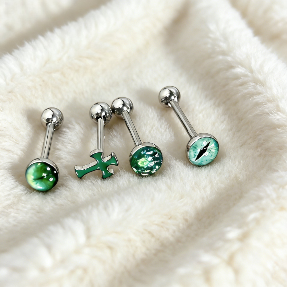 1Pc High-Quality Trendy Green  - Qualiti Body Jewelry ulasan dan harga