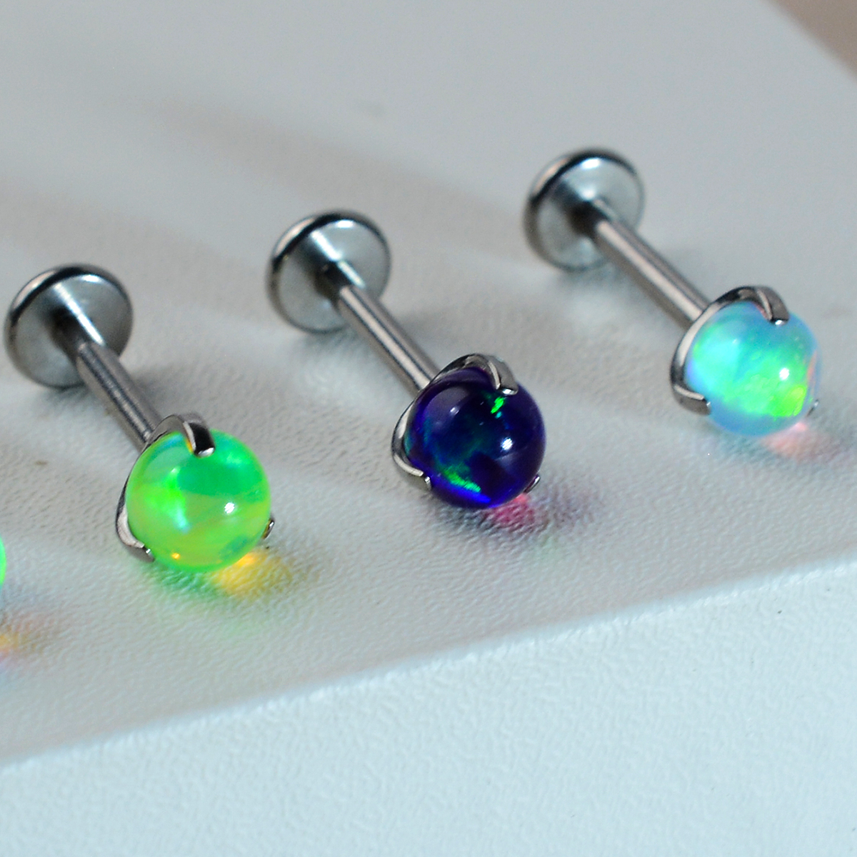 1PC Ttianium Steel Piercing La - Flat Back Labret Stud ulasan dan harga