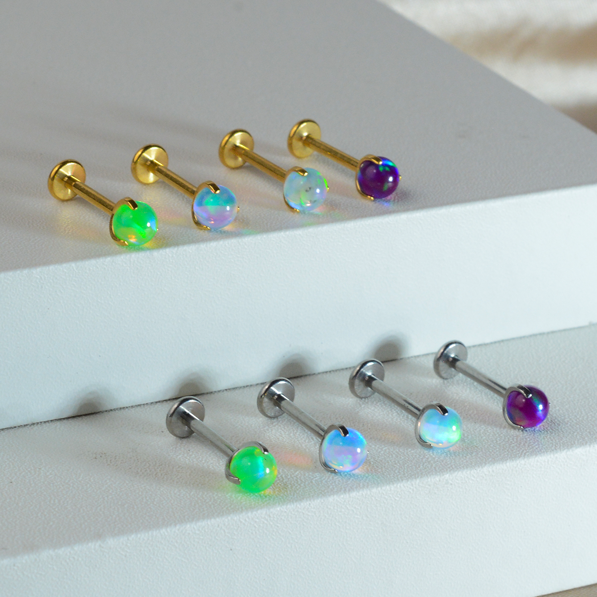 1PC Ttianium Steel Piercing La - Flat Back Labret Stud ulasan dan harga