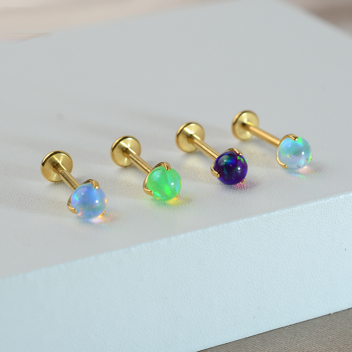 1PC Ttianium Steel Piercing La - Flat Back Labret Stud ulasan dan harga