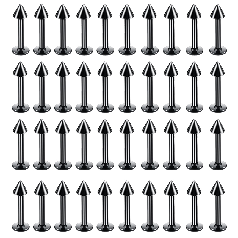 40PC Surgical Steel Body Pierc - Flat Back Labret Stud ulasan dan harga